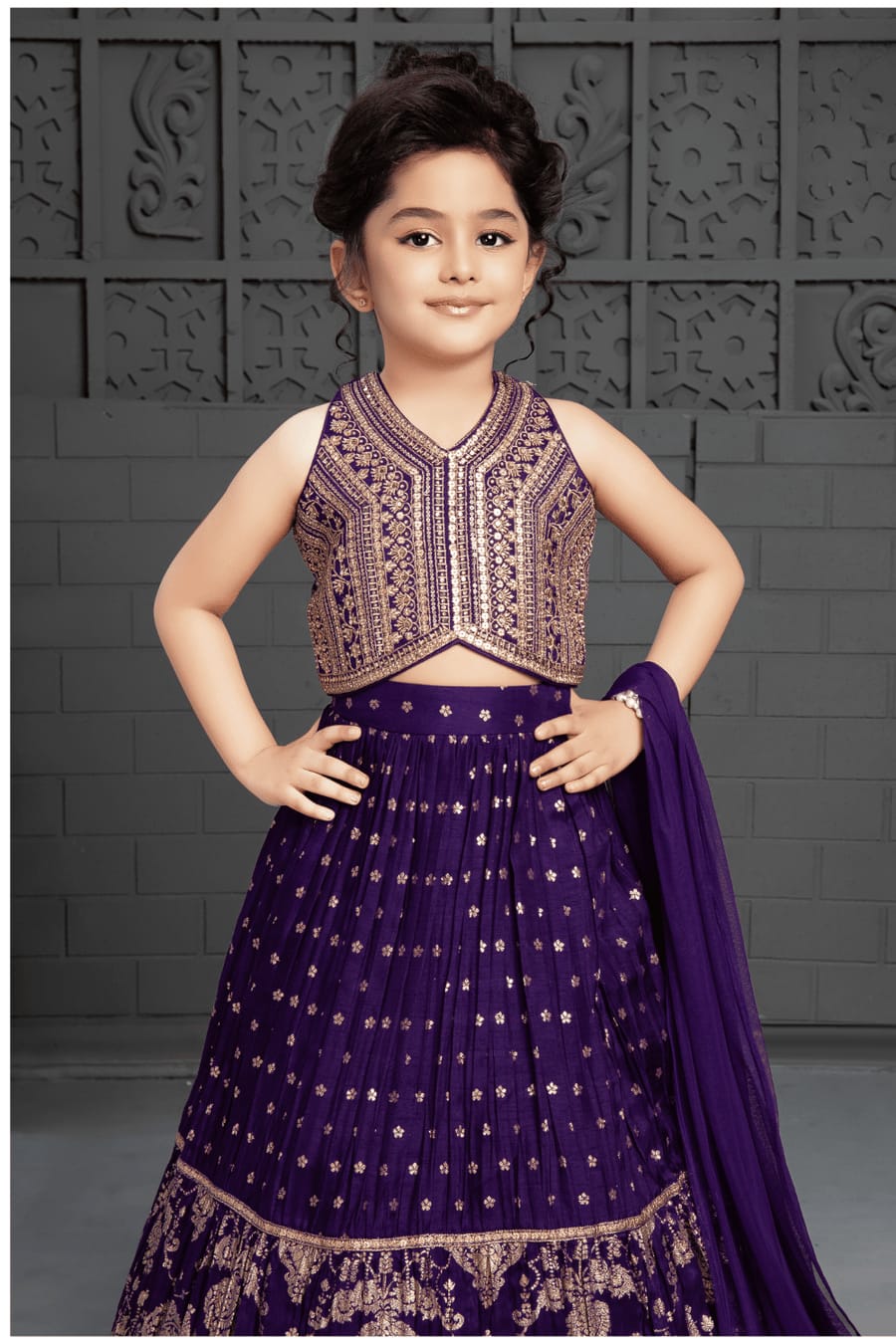 Beautiful Designer Kid's Heavy Cotton Silk Lehenga Choli