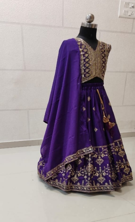 Beautiful Designer Kid's Heavy Cotton Silk Lehenga Choli