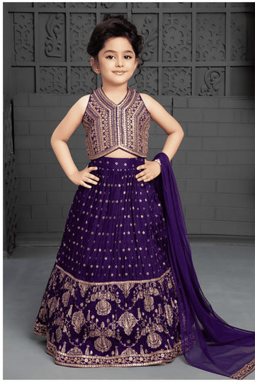 Beautiful Designer Kid's Heavy Cotton Silk Lehenga Choli
