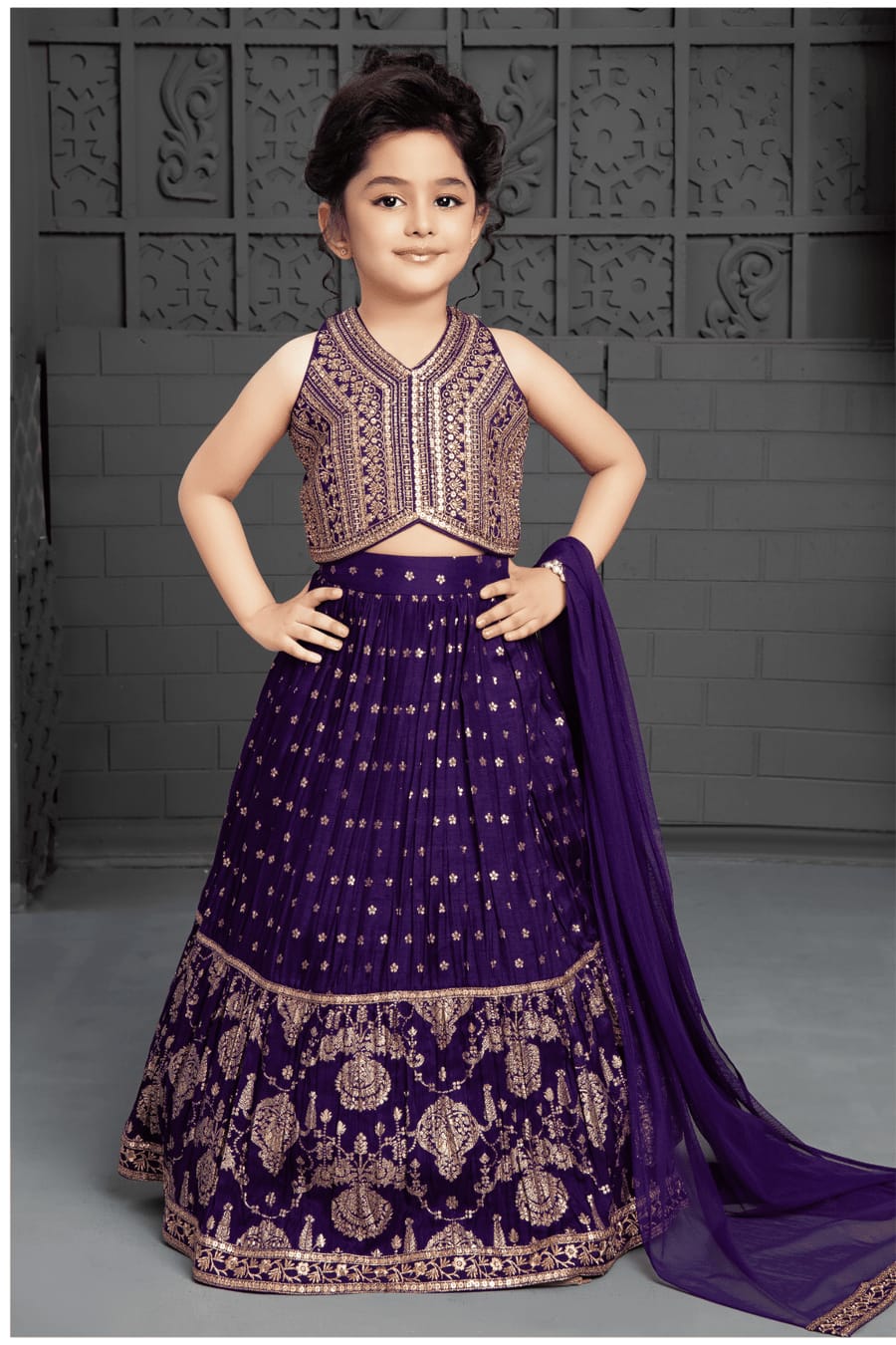 Beautiful Designer Kid's Heavy Cotton Silk Lehenga Choli