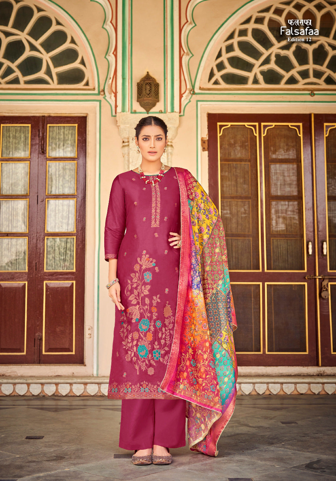 Alok Suit Falsafaa Vol 12 Series 1414001-1414006 Dola Jacquard Suit (899x06)