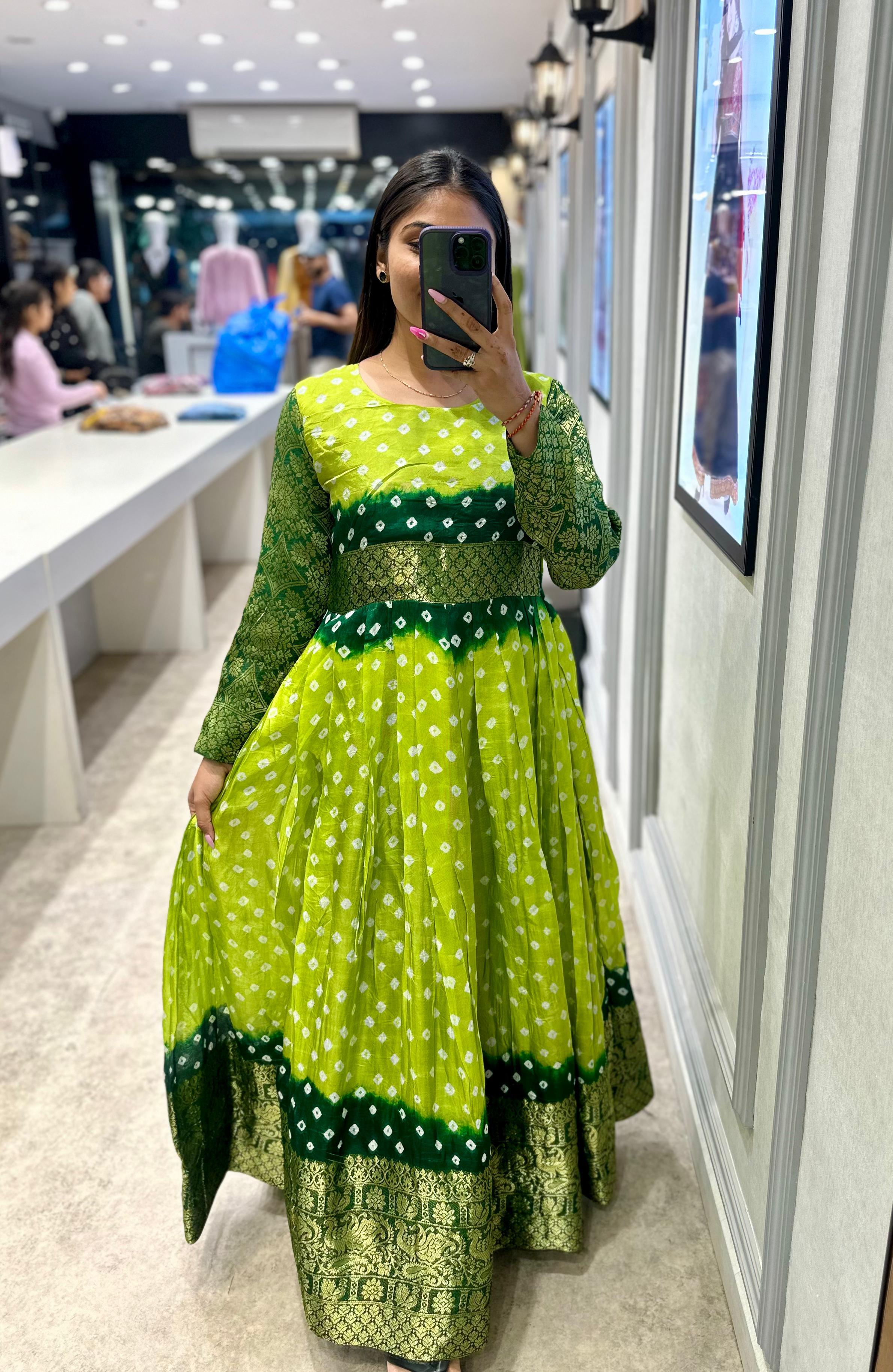 Beautiful Designer Kid's Kanjiveram Silk Gwon