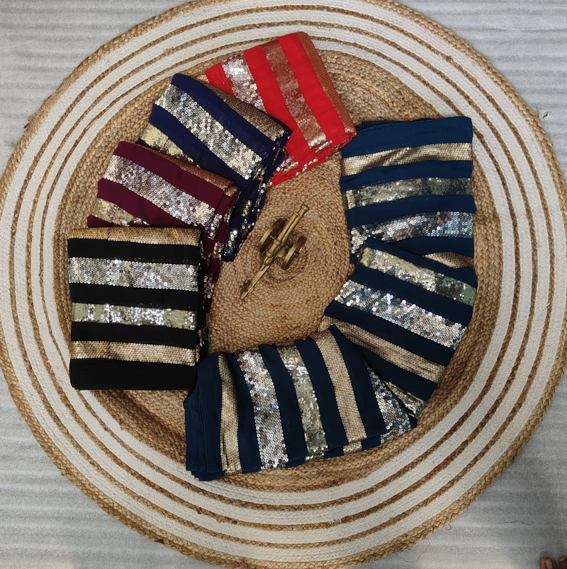 Beautiful Designer Heavy Georgette Sequence Saree