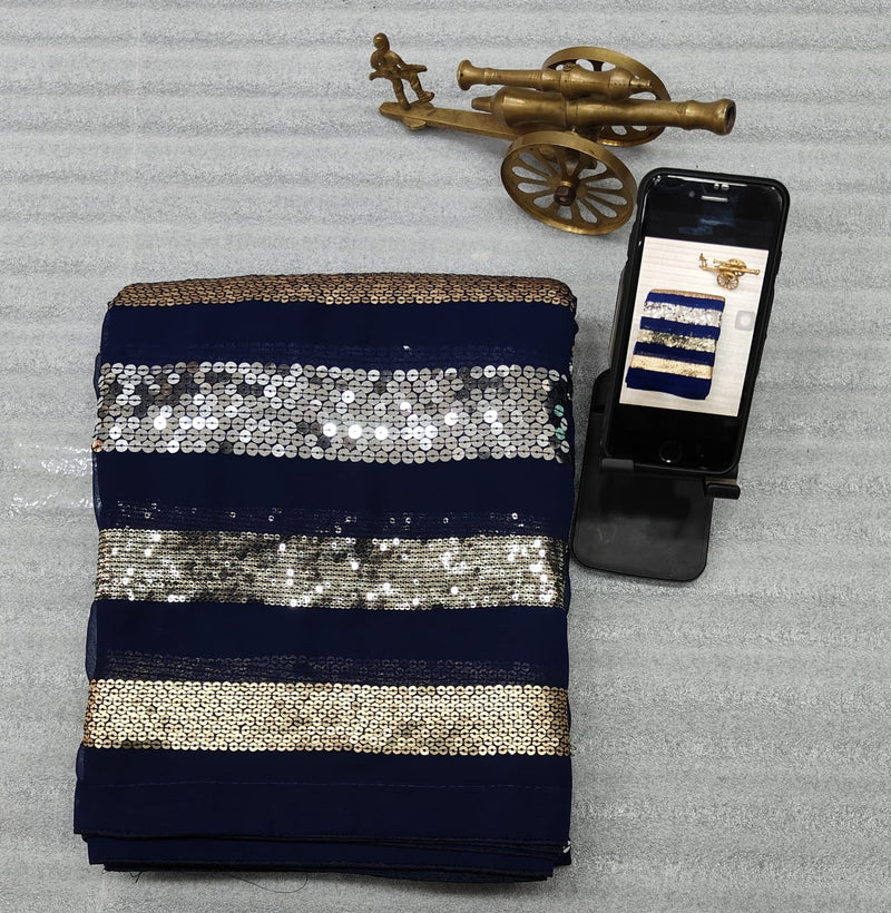 Beautiful Designer Heavy Georgette Sequence Saree