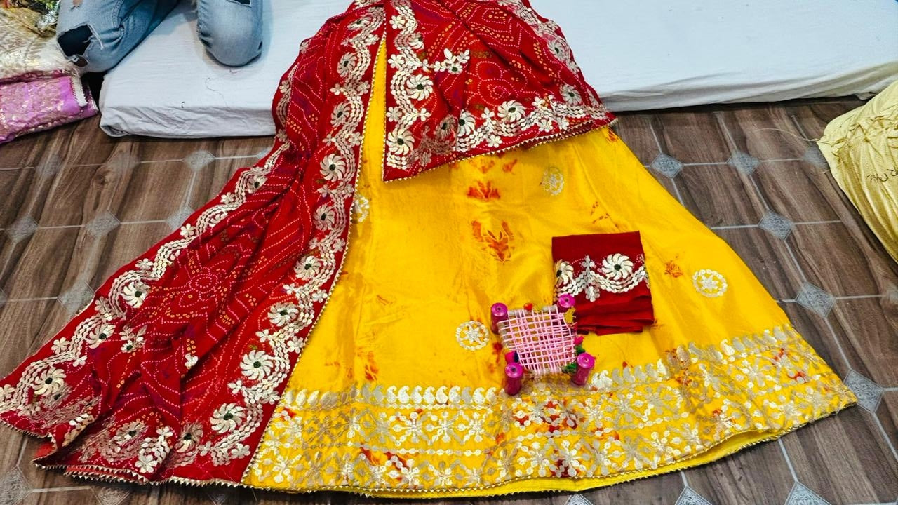 Rajasthani Traditional Chunari Gottapatti Lehenga Choli