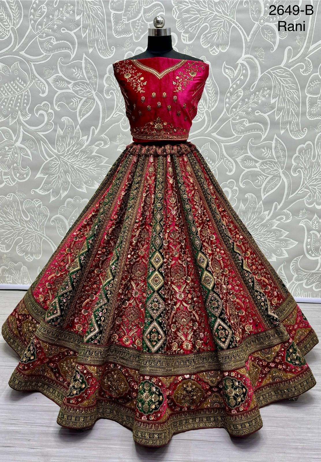 Beautiful Designer Velvet Sequence Dimond work Lehenga Choli