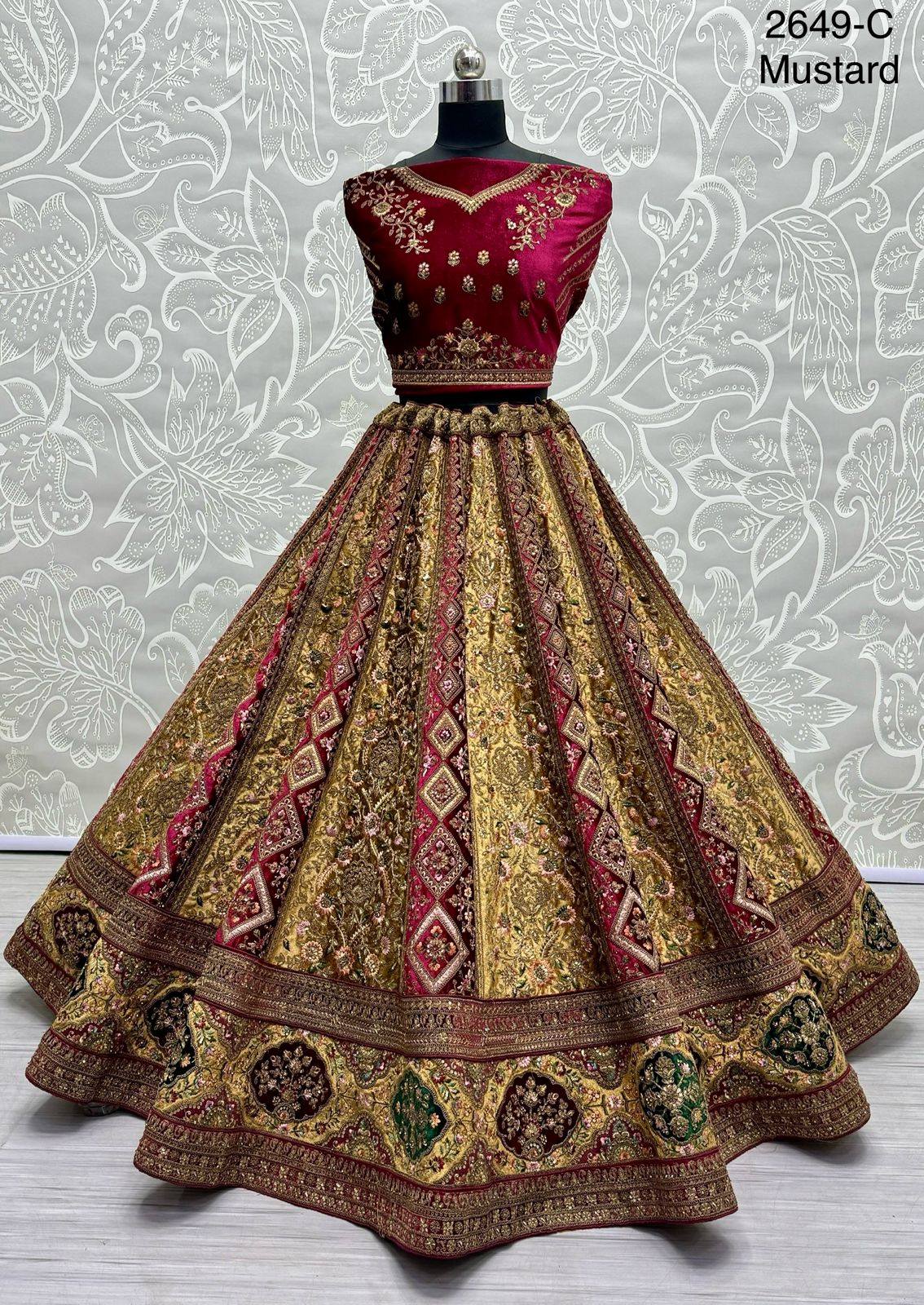 Beautiful Designer Velvet Sequence Dimond work Lehenga Choli