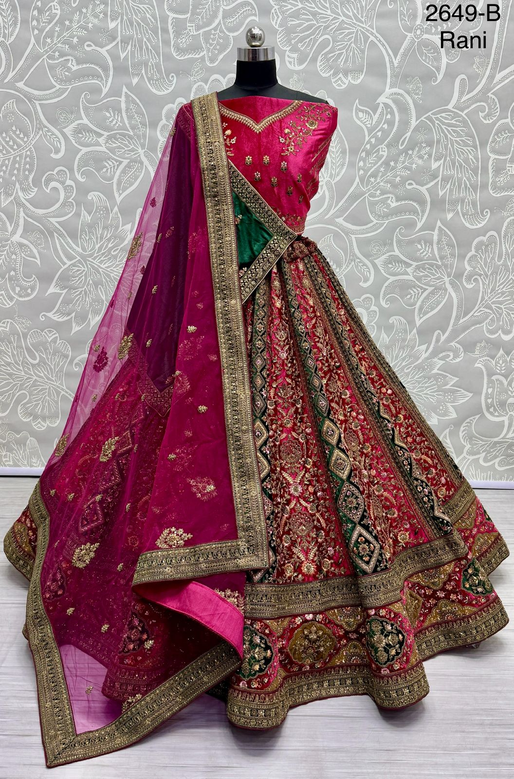 Beautiful Designer Velvet Sequence Dimond work Lehenga Choli