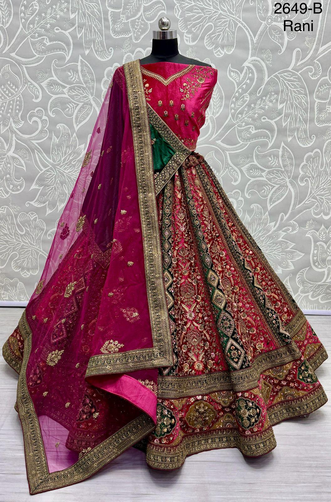 Beautiful Designer Velvet Sequence Dimond work Lehenga Choli