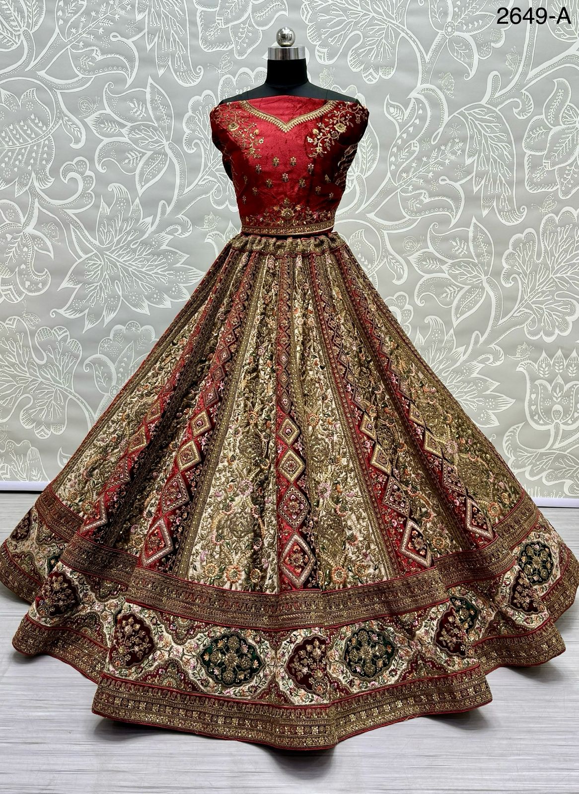 Beautiful Designer Velvet Sequence Dimond work Lehenga Choli