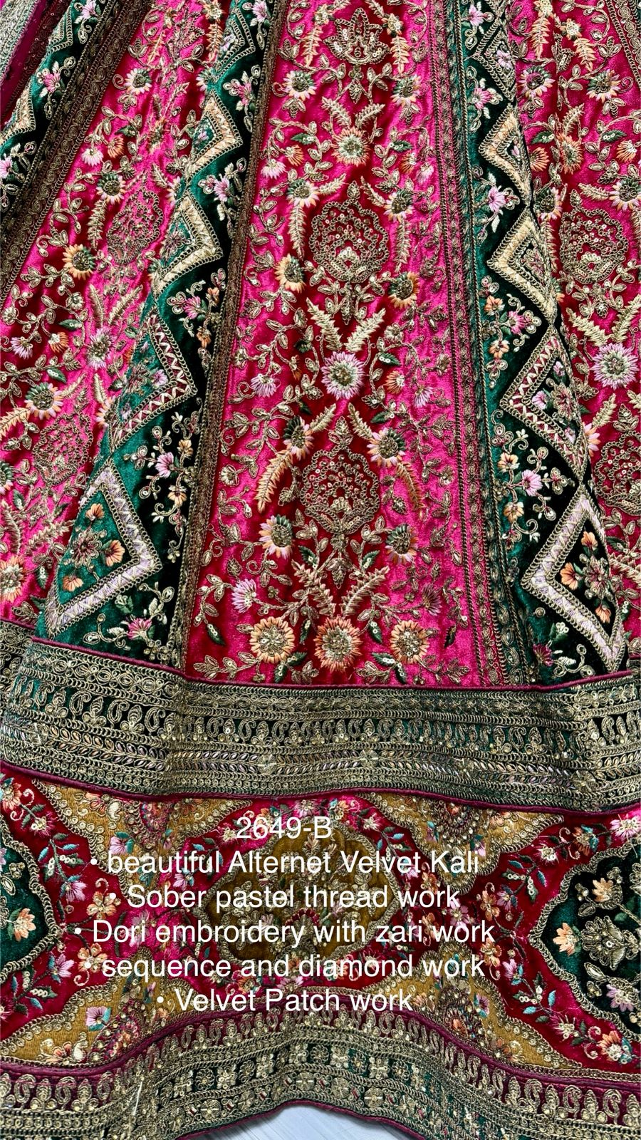 Beautiful Designer Velvet Sequence Dimond work Lehenga Choli