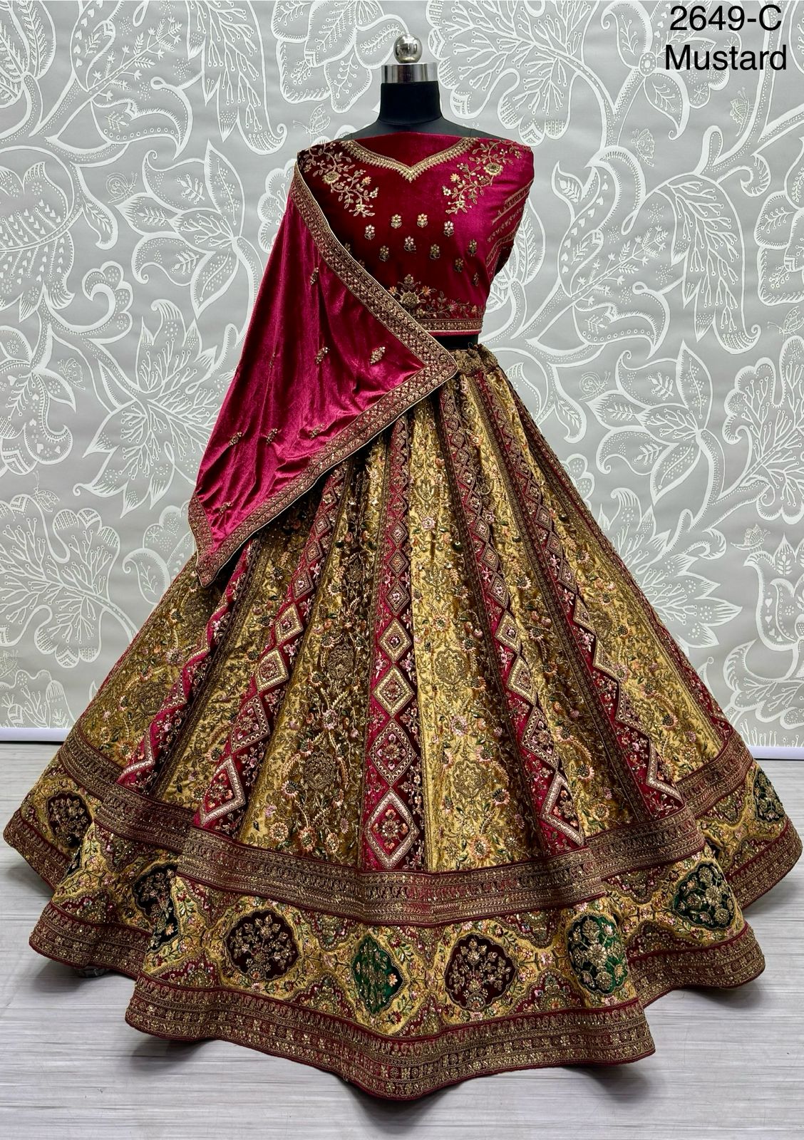 Beautiful Designer Velvet Sequence Dimond work Lehenga Choli