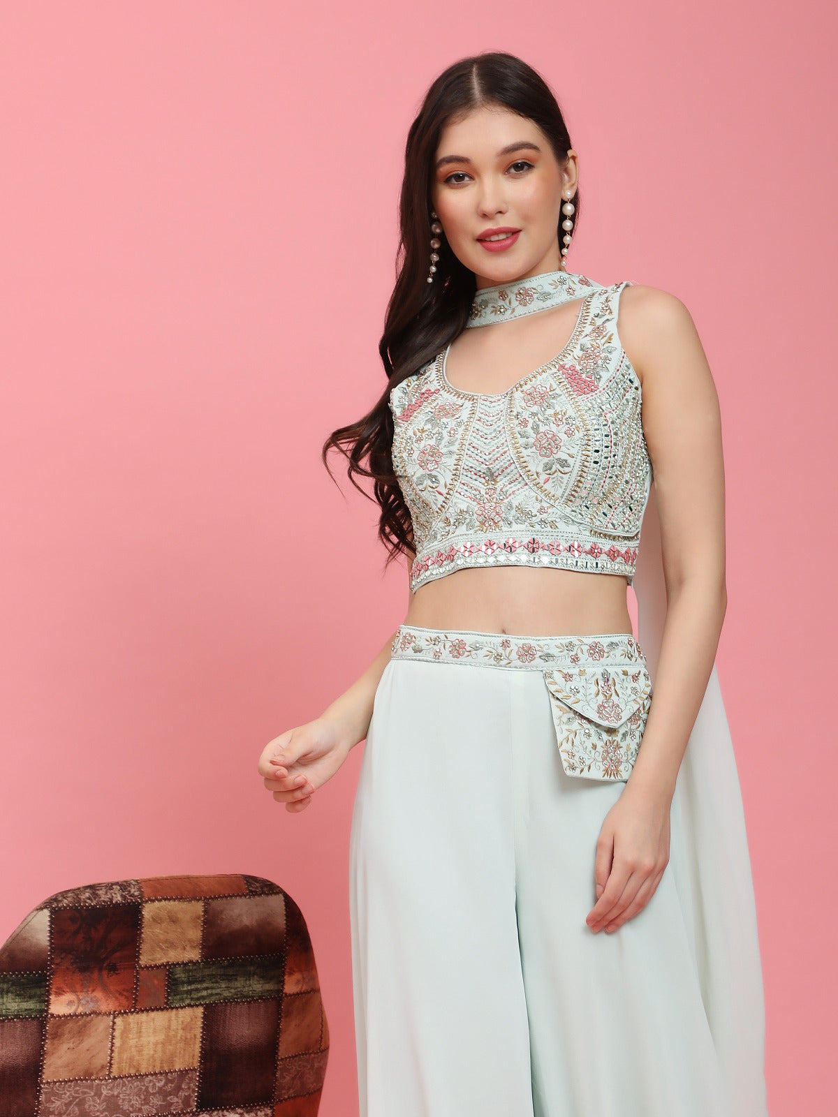 Beautiful Designer Ready To Wear Crop Top