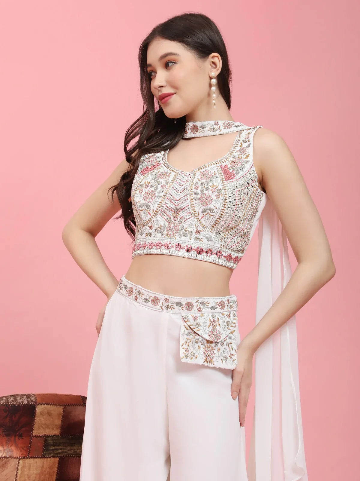 Beautiful Designer Ready To Wear Crop Top