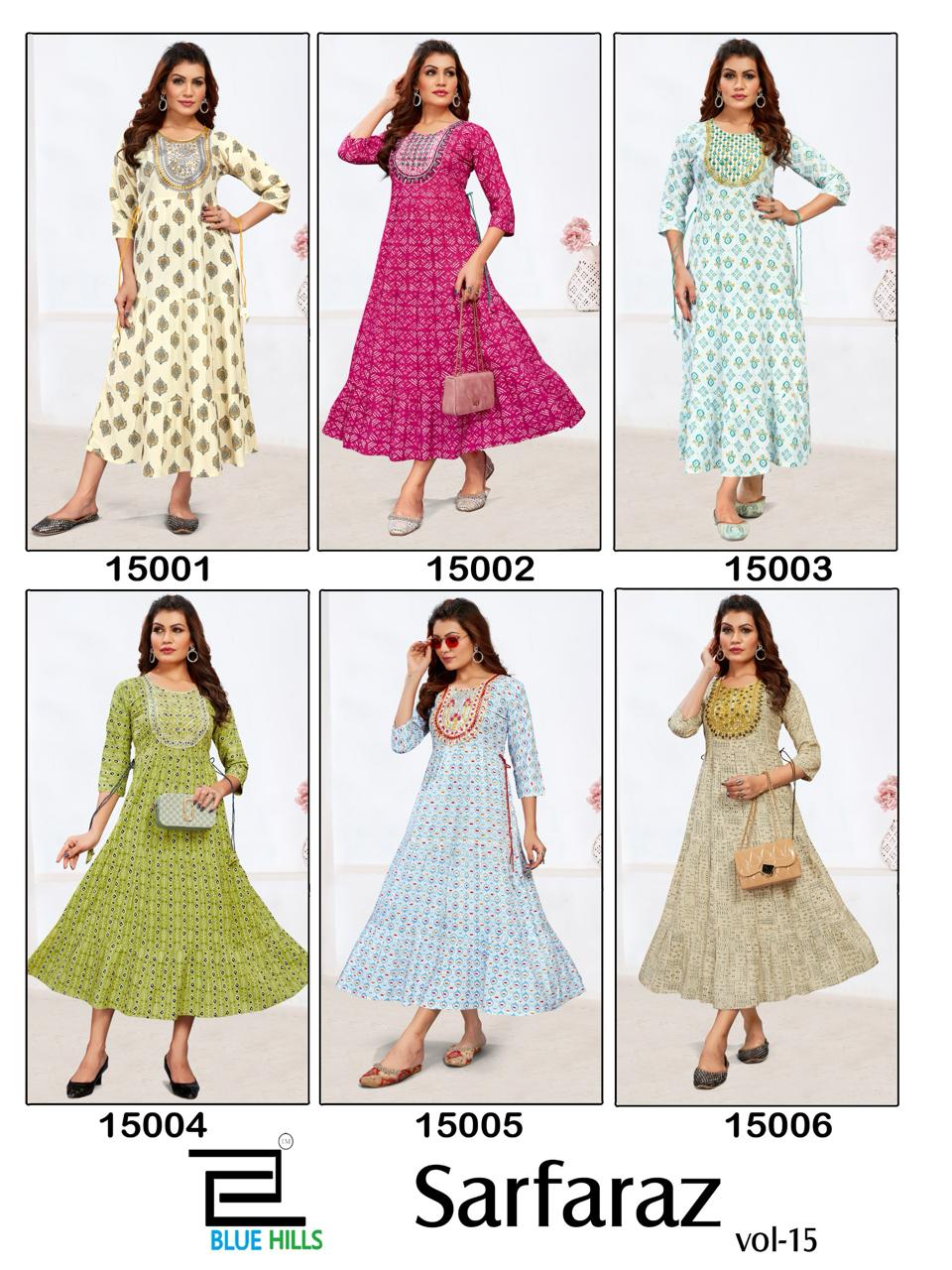 Sarfaraz Vol -15 Rayon Print Kurti (475x06)