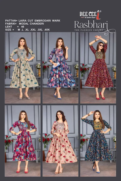 Deecee Rasbhari Flared Long Naira Kurti (575x06)