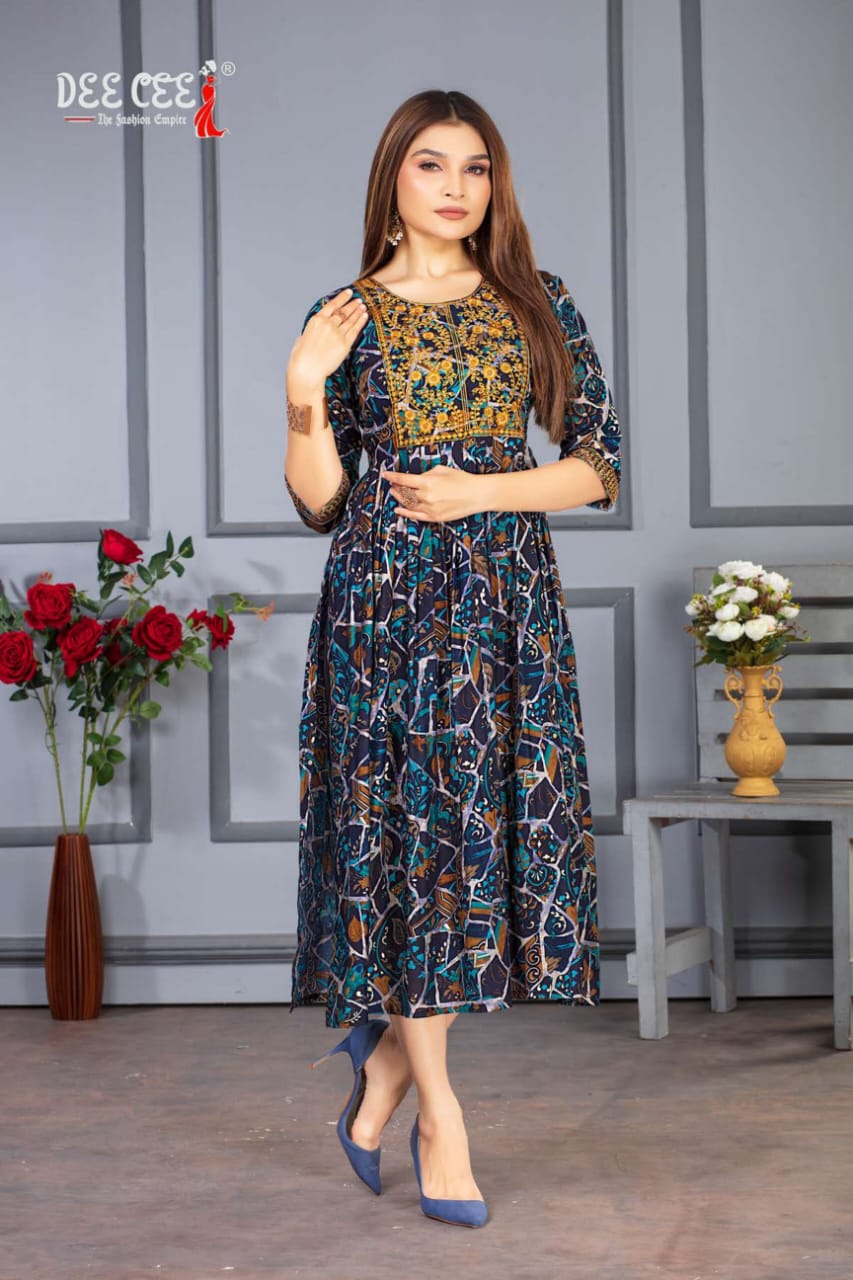 Deecee Rasbhari Flared Long Naira Kurti (575x06)