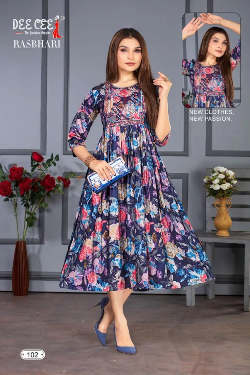 Deecee Rasbhari Flared Long Naira Kurti (575x06)