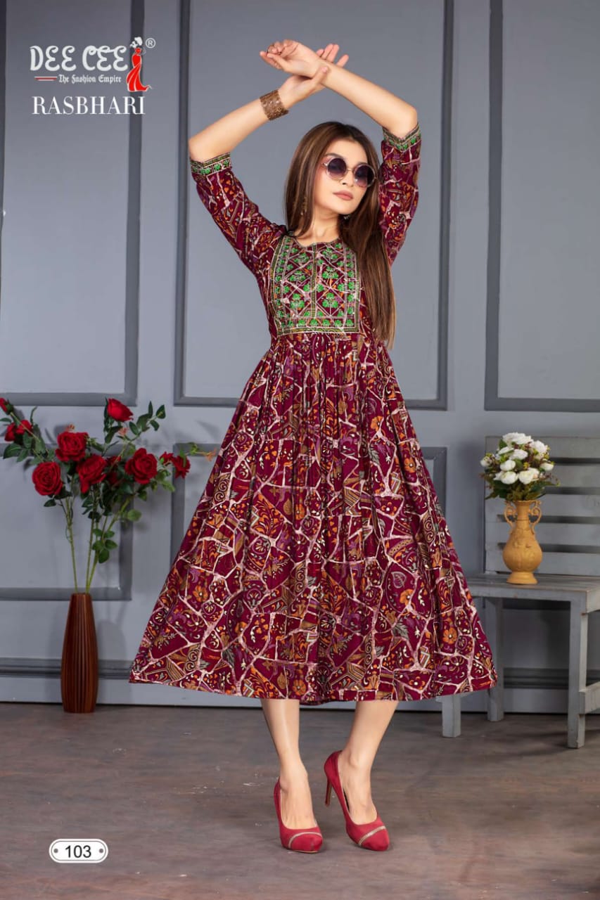 Deecee Rasbhari Flared Long Naira Kurti (575x06)