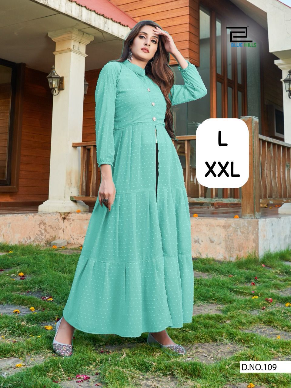 Blue Hills Zia 2.0 Designer Heavy Bubble Georgette Kurti