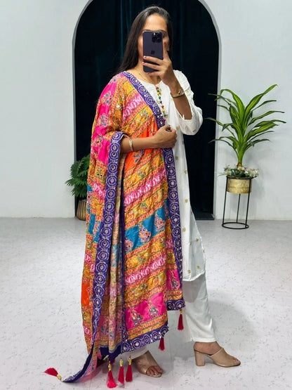 Beautiful Designer Special Kurti With Dupatta &amp; Pent