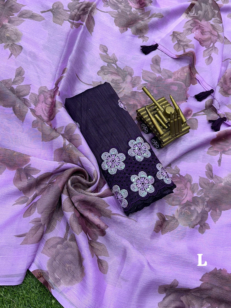 Beautiful Designer Chiffon Braso Saree