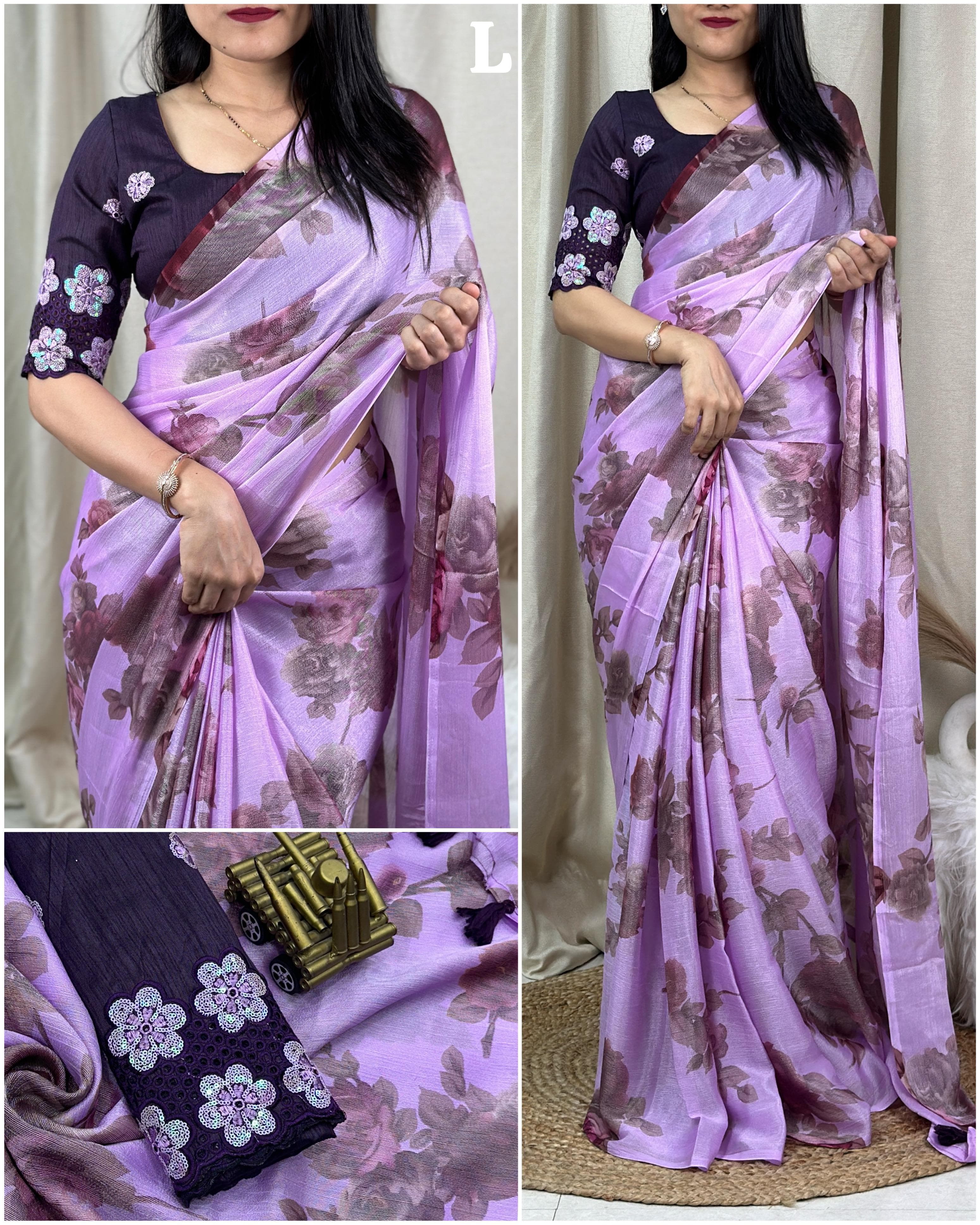 Beautiful Designer Chiffon Braso Saree