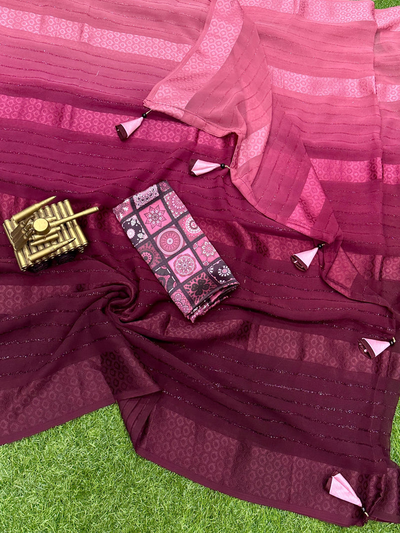 Beautiful Designer Pedding Print Georgette Saree