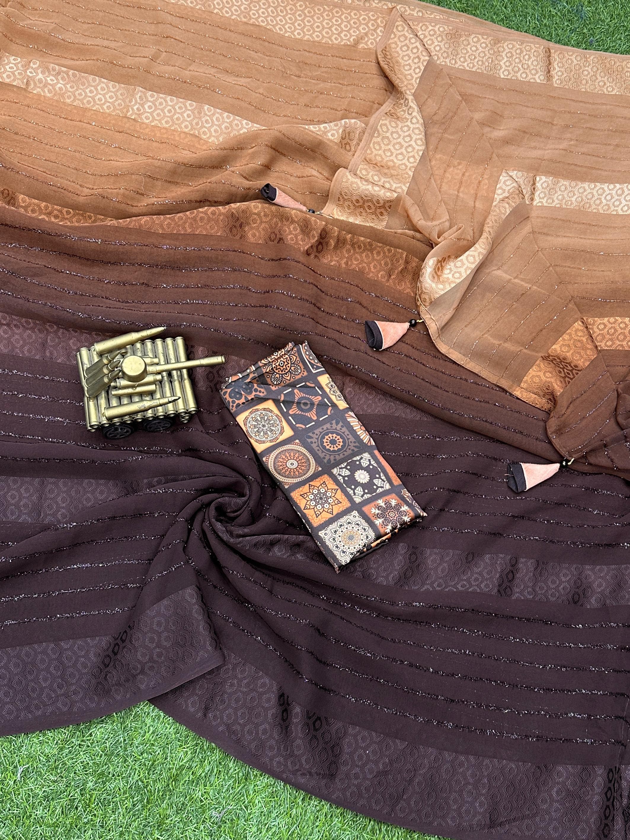 Beautiful Designer Pedding Print Georgette Saree