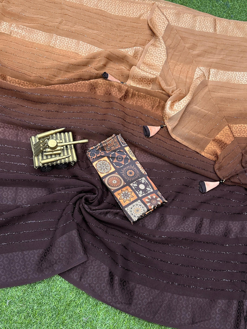 Beautiful Designer Pedding Print Georgette Saree