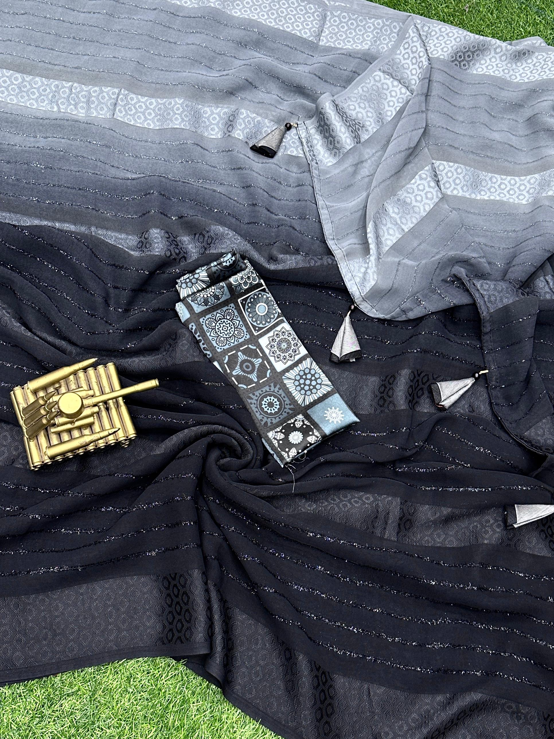 Beautiful Designer Pedding Print Georgette Saree