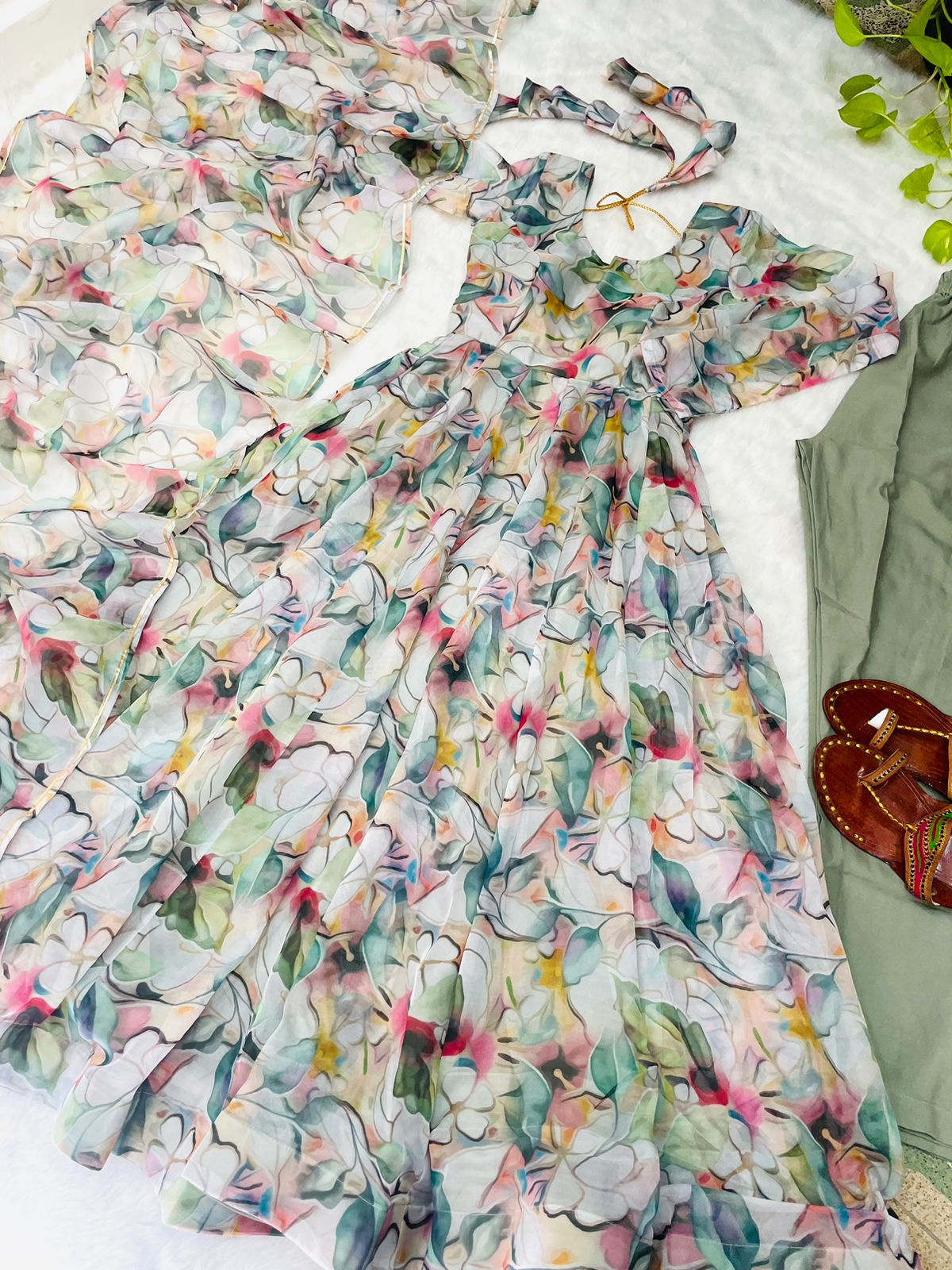 New Party Wear Designer Look Organza Silk Gown