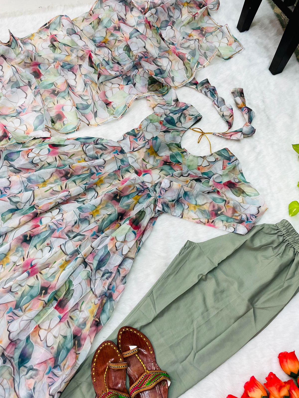 New Party Wear Designer Look Organza Silk Gown