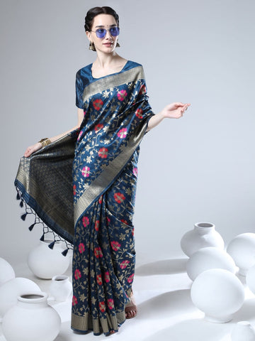 Beautiful Designer Tussar silk Jamdani Weaving Saree