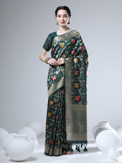 Beautiful Designer Tussar silk Jamdani Weaving Saree