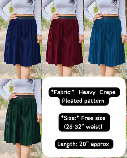 Beautiful Designer Party Wear Pleated Short Skirt