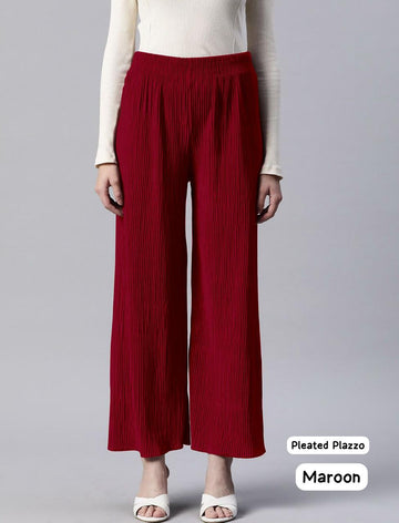 Beautiful Designer Pleated  Lycra Palazzo