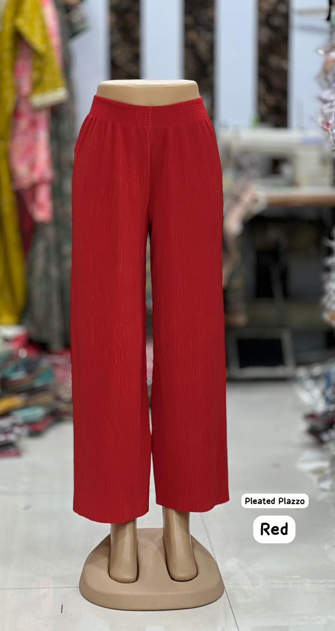 Beautiful Designer Pleated  Lycra Palazzo