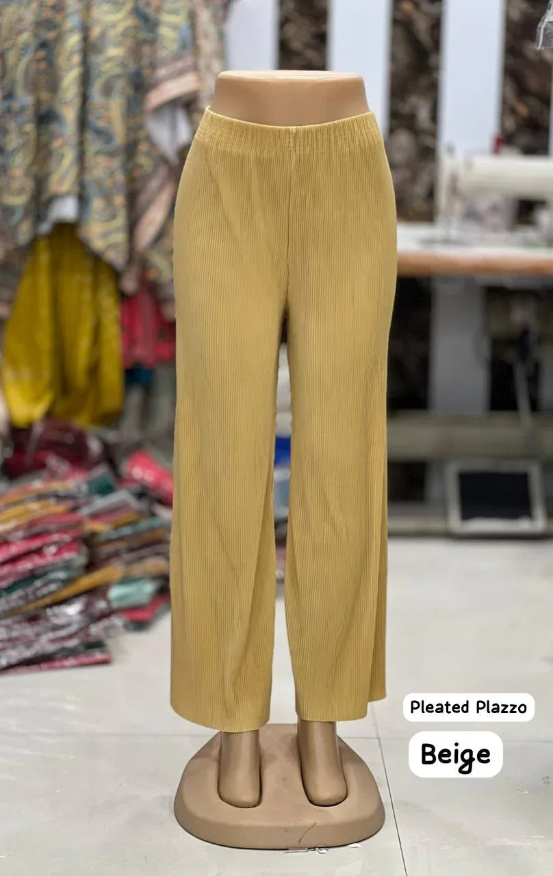 Beautiful Designer Pleated  Lycra Palazzo