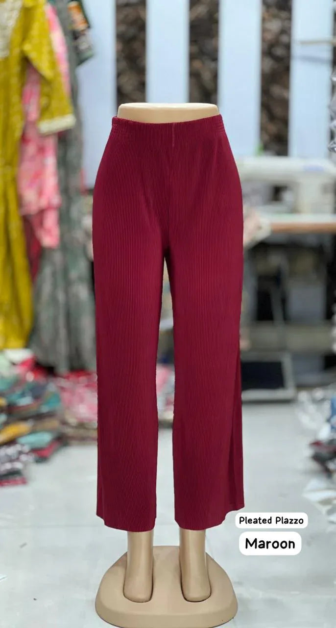 Beautiful Designer Pleated  Lycra Palazzo