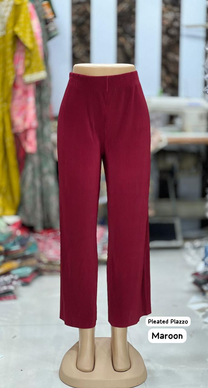 Beautiful Designer Pleated  Lycra Palazzo