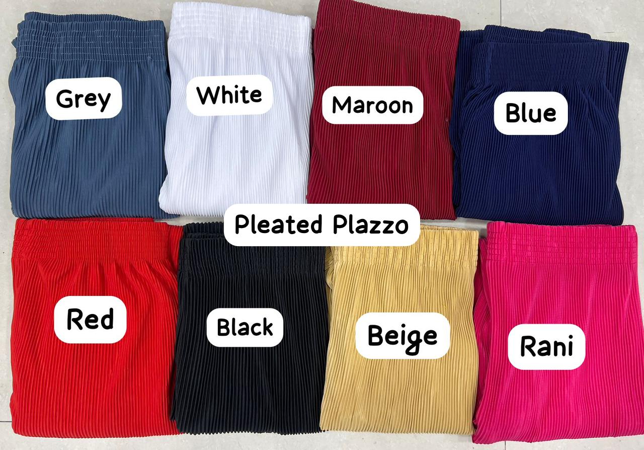 Beautiful Designer Pleated  Lycra Palazzo