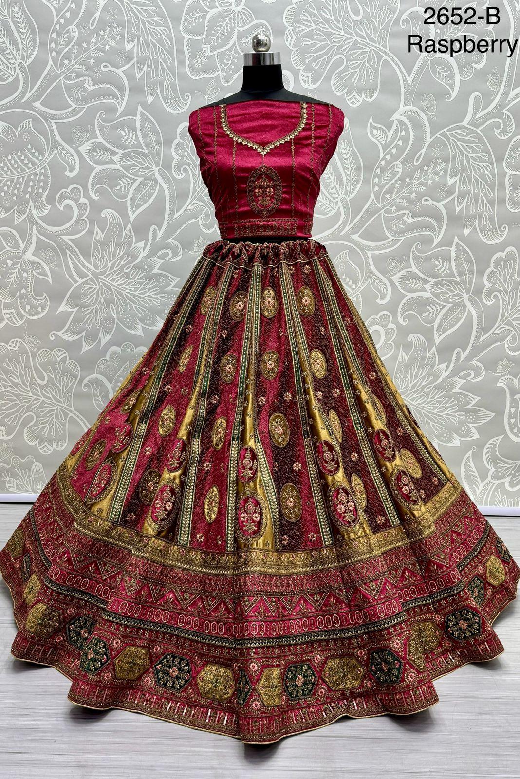 Beautiful Designer Heavy Velvet Sequence Dimond work Lehenga Choli