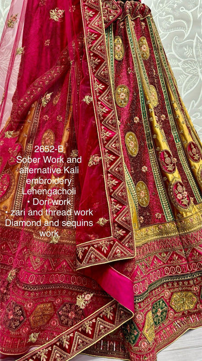 Beautiful Designer Heavy Velvet Sequence Dimond work Lehenga Choli