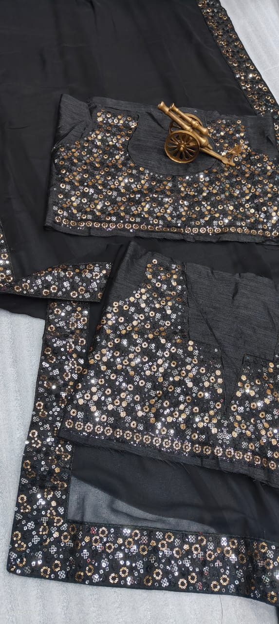 Beautiful Designer Georgette Sequence Saree