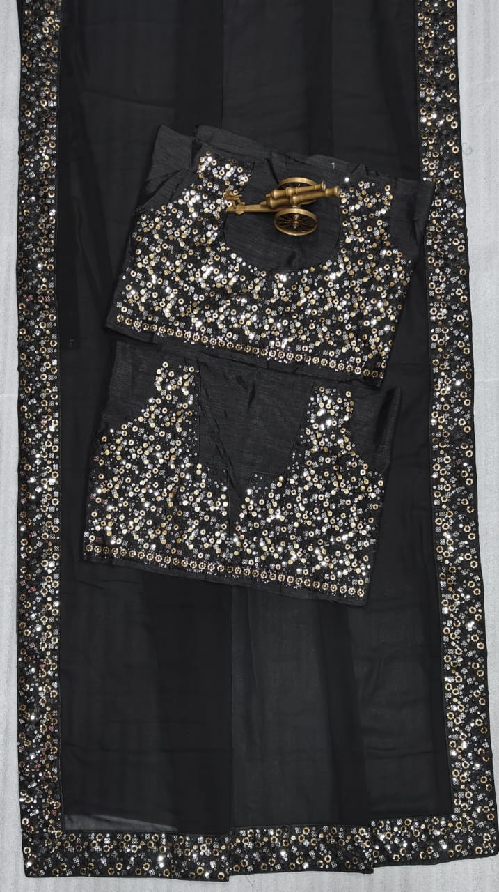 Beautiful Designer Georgette Sequence Saree