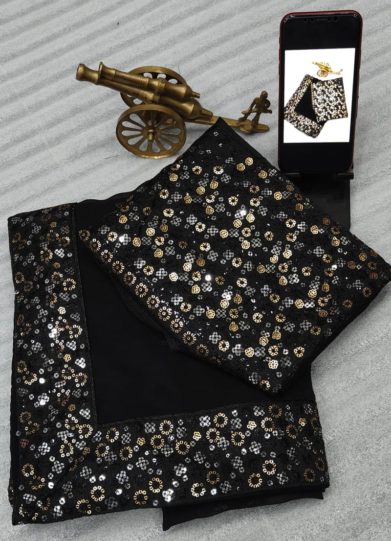 Beautiful Designer Georgette Sequence Saree