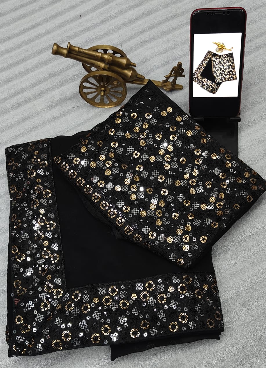 Beautiful Designer Georgette Sequence Saree