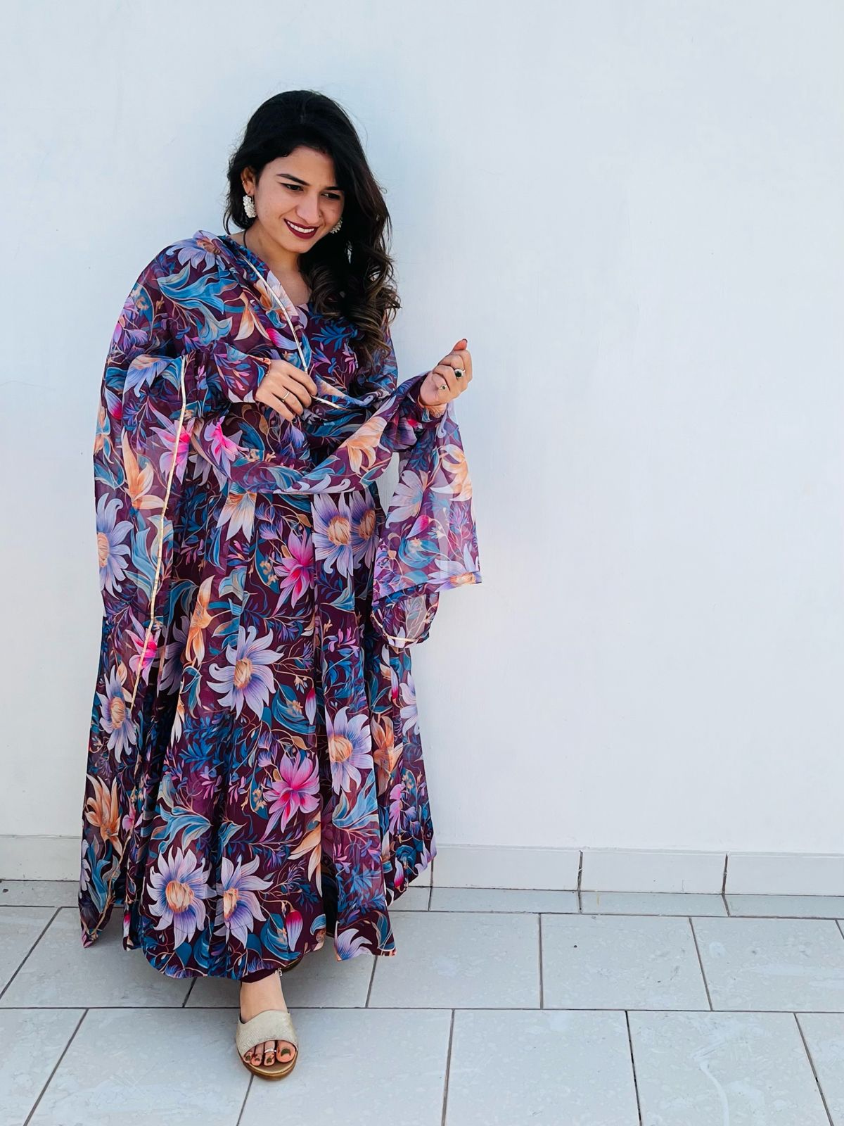 Party Wear Look Organza Taby Silk Gown