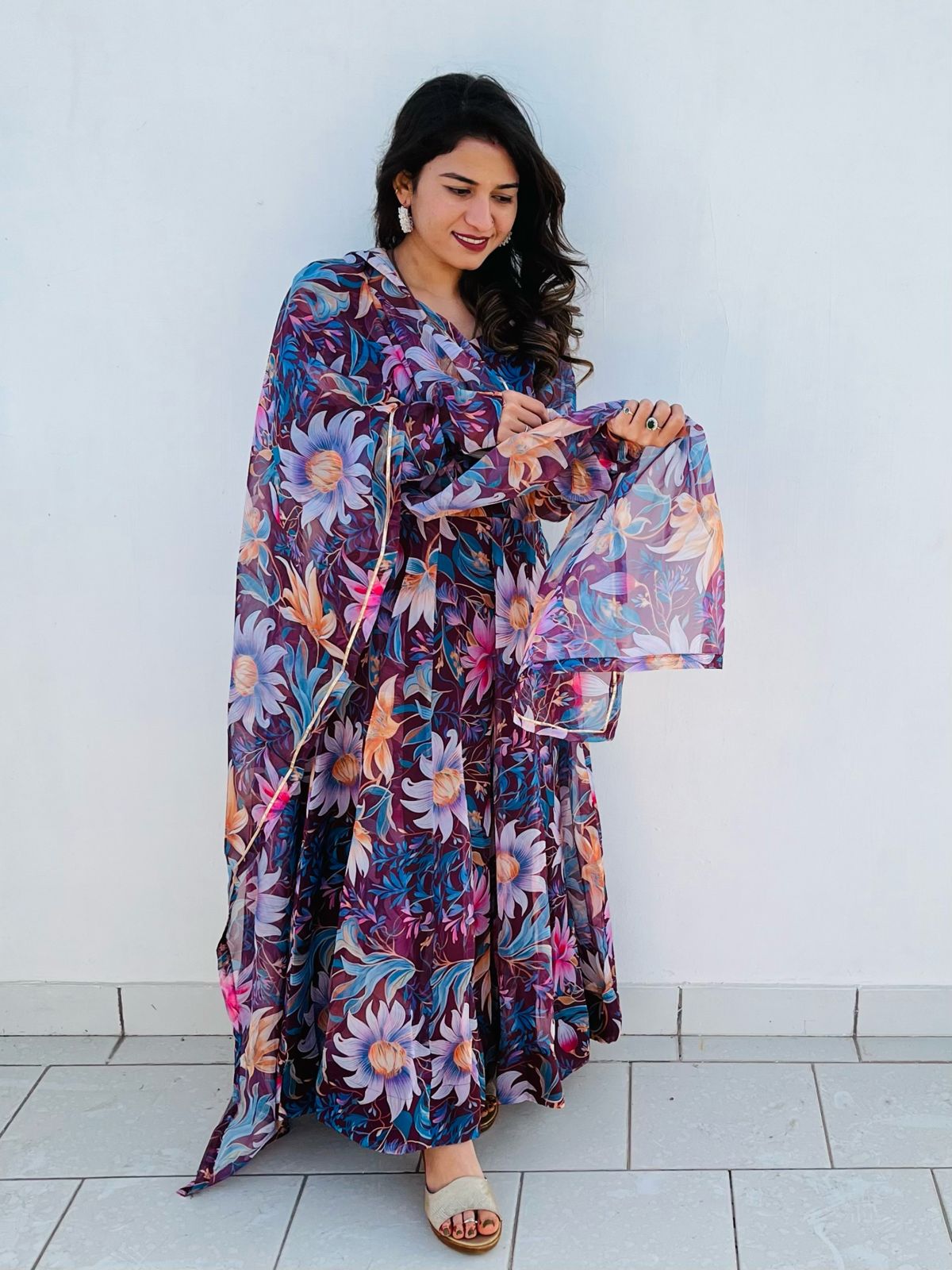 Party Wear Look Organza Taby Silk Gown